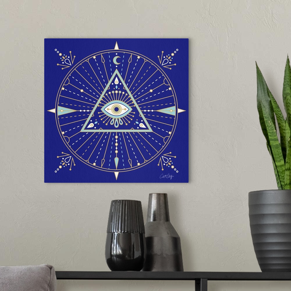 A modern room featuring All Seeing Eye Mandala