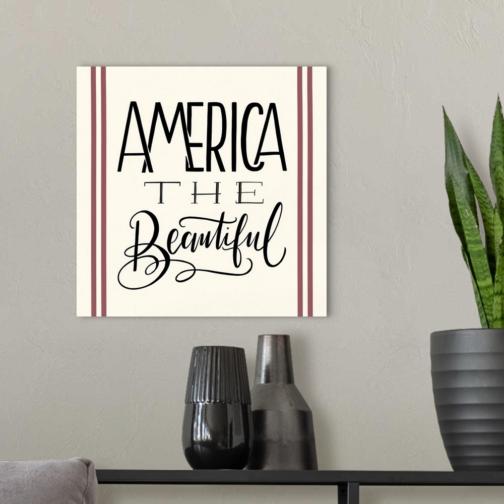A modern room featuring America The Beautiful