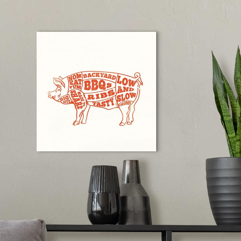 A modern room featuring Bbq Pig