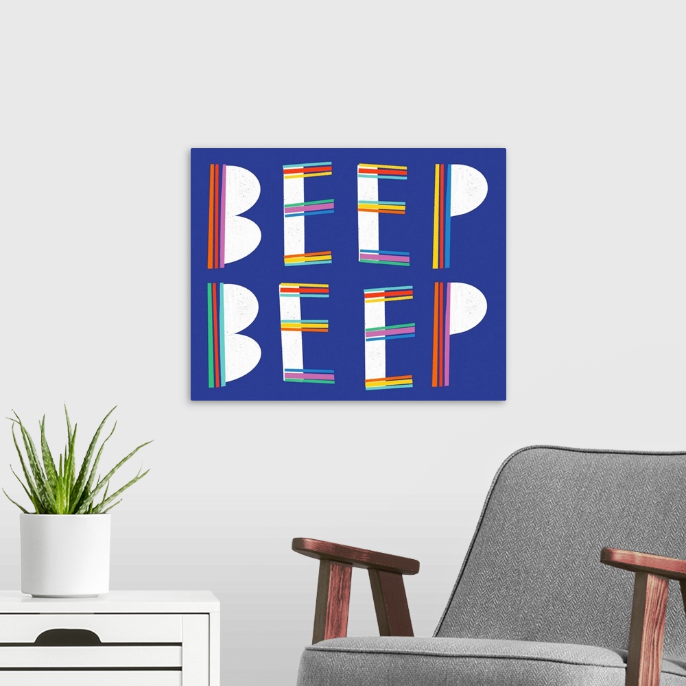 A modern room featuring Beep Beep - Beep Beep