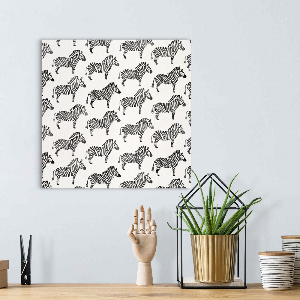 A bohemian room featuring Black Zebras Pattern