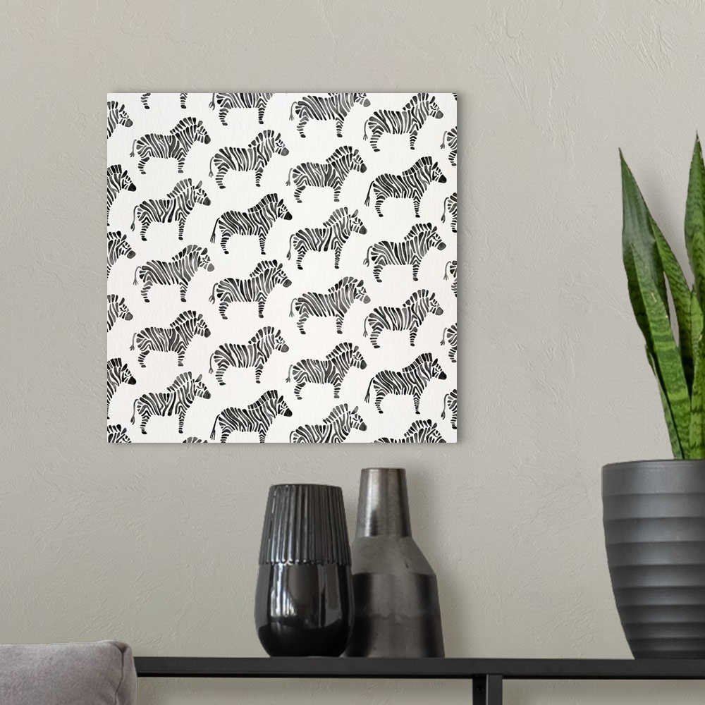 A modern room featuring Black Zebras Pattern