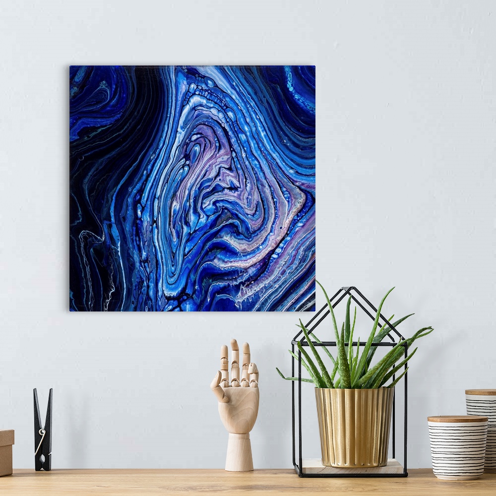 A bohemian room featuring Blue And Purple Abstract 28