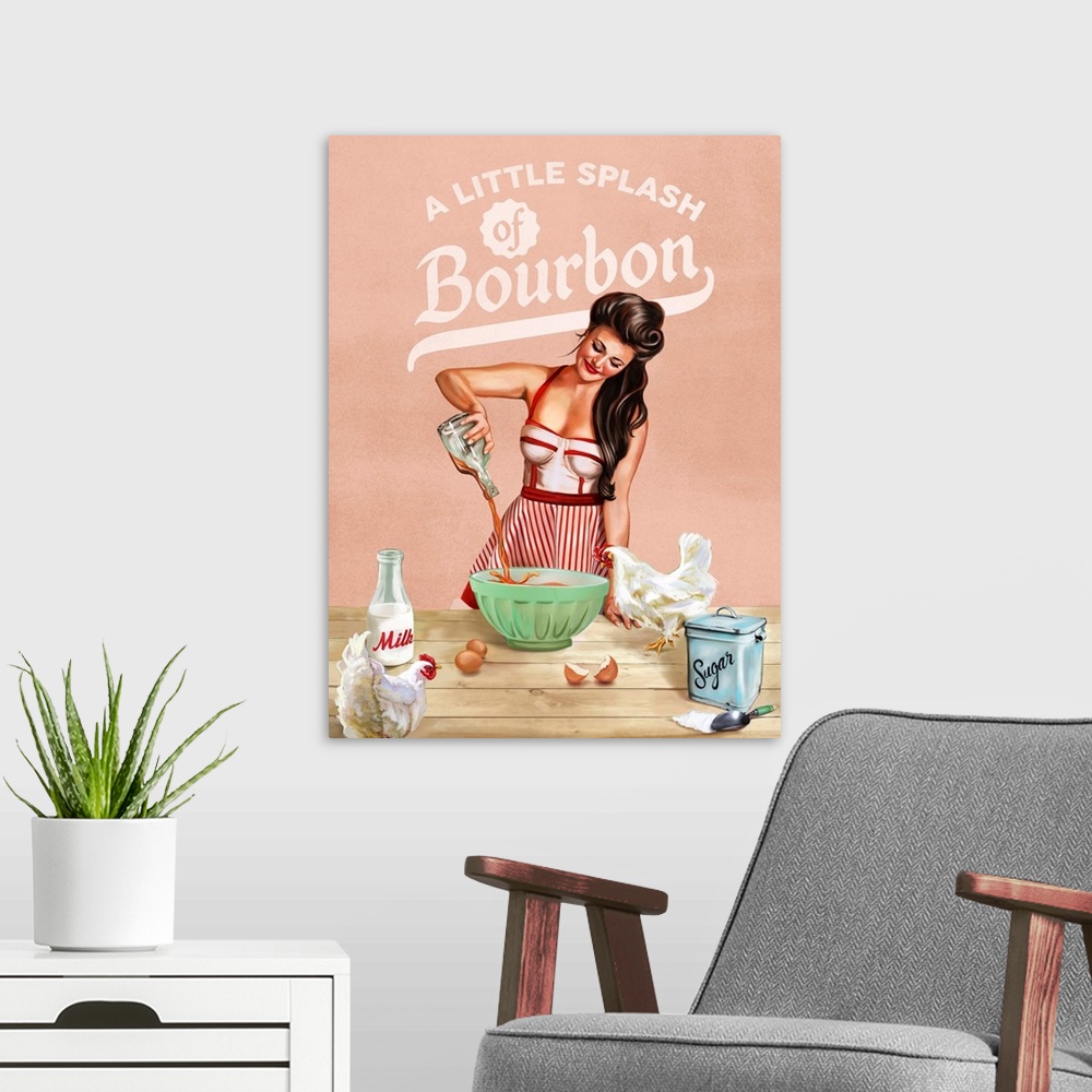 A modern room featuring Bourbon Chickens Pinup