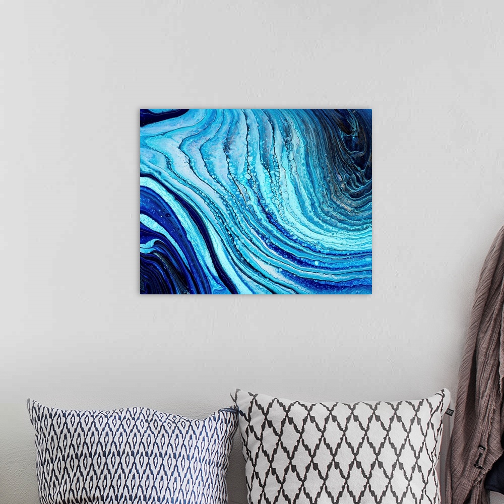 A bohemian room featuring Bright Blue Abstract 49