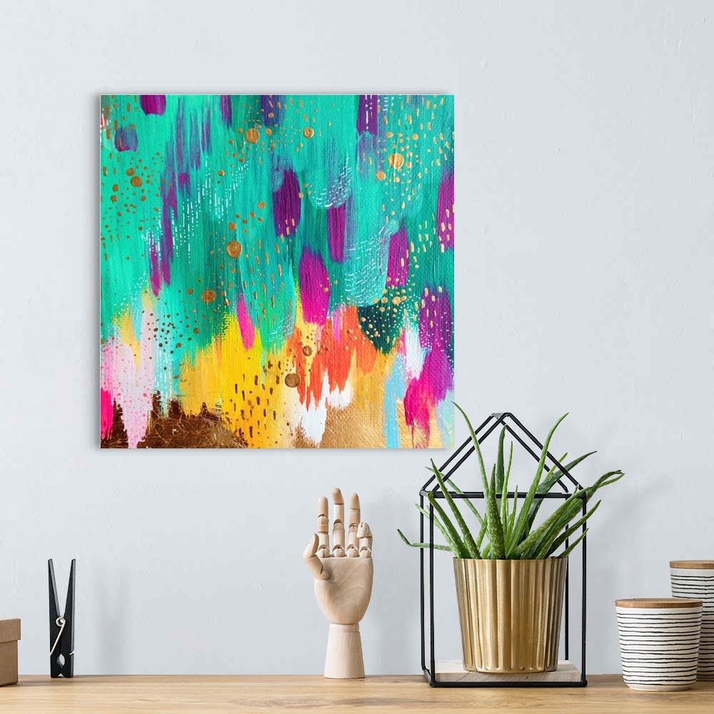 A bohemian room featuring Bright Brush Strokes 024
