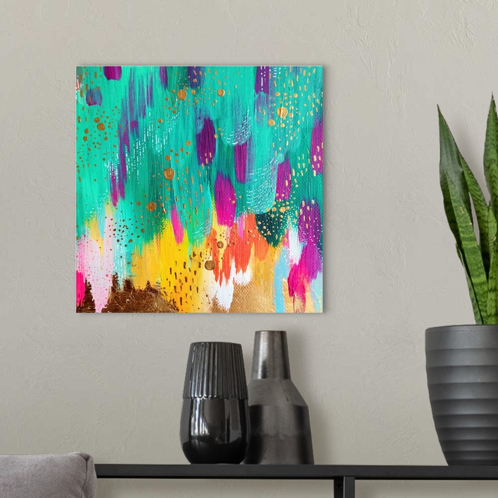 A modern room featuring Bright Brush Strokes 024
