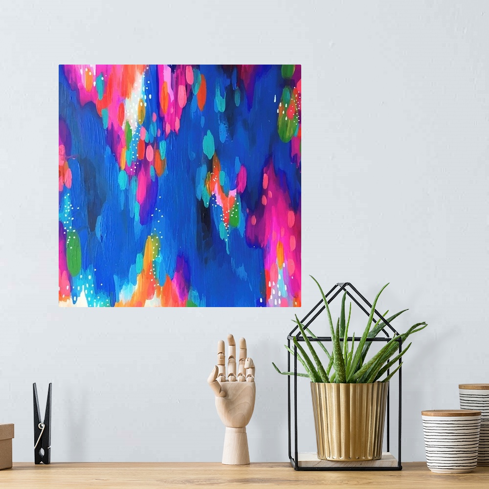 A bohemian room featuring Bright Brush Strokes 047
