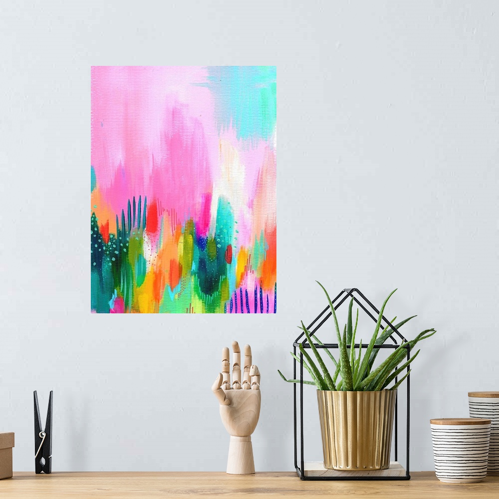 A bohemian room featuring Bright Brush Strokes 066