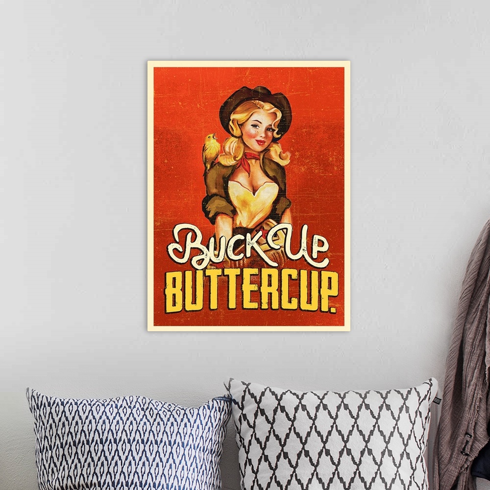 A bohemian room featuring Buck Up Buttercup - Ruby