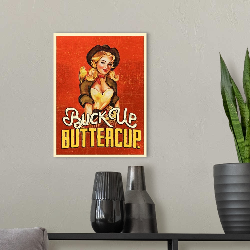 A modern room featuring Buck Up Buttercup - Ruby