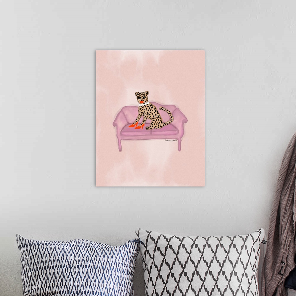 A bohemian room featuring Cheetah On The Couch
