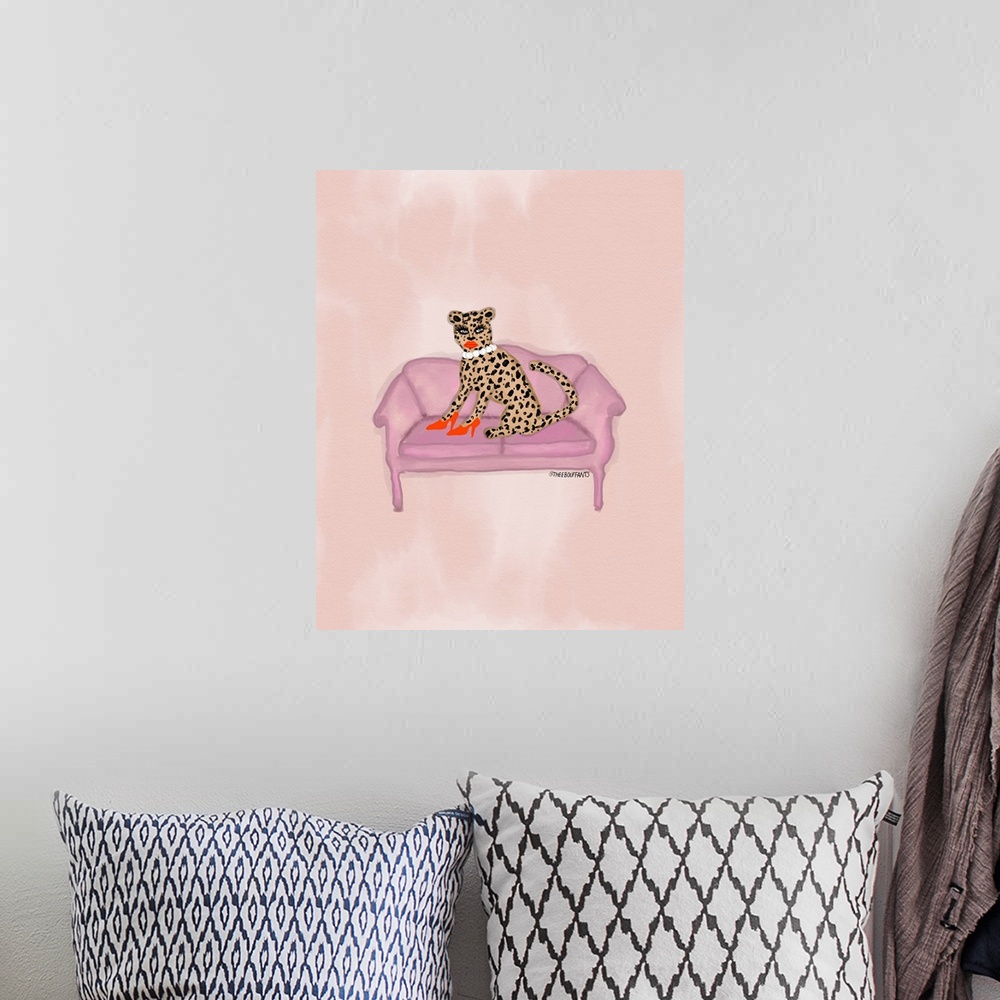A bohemian room featuring Cheetah On The Couch