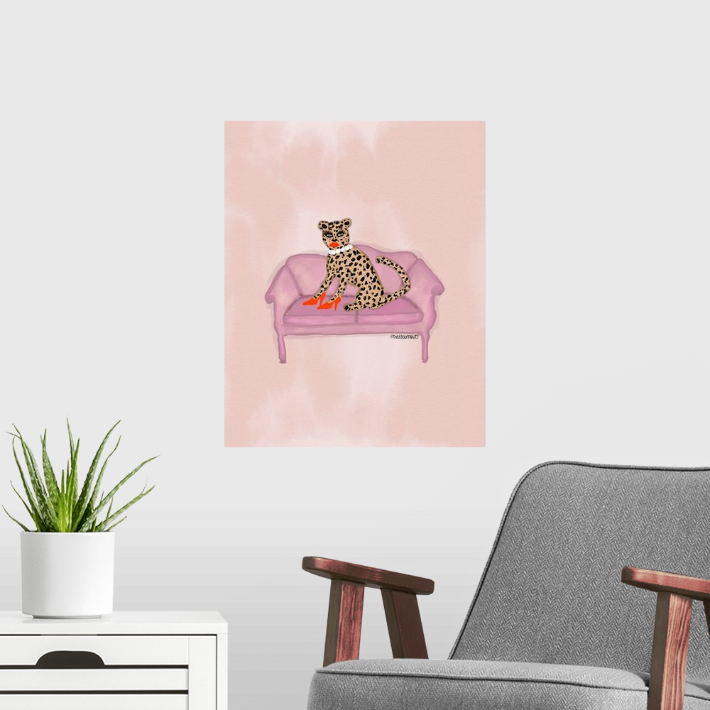 A modern room featuring Cheetah On The Couch