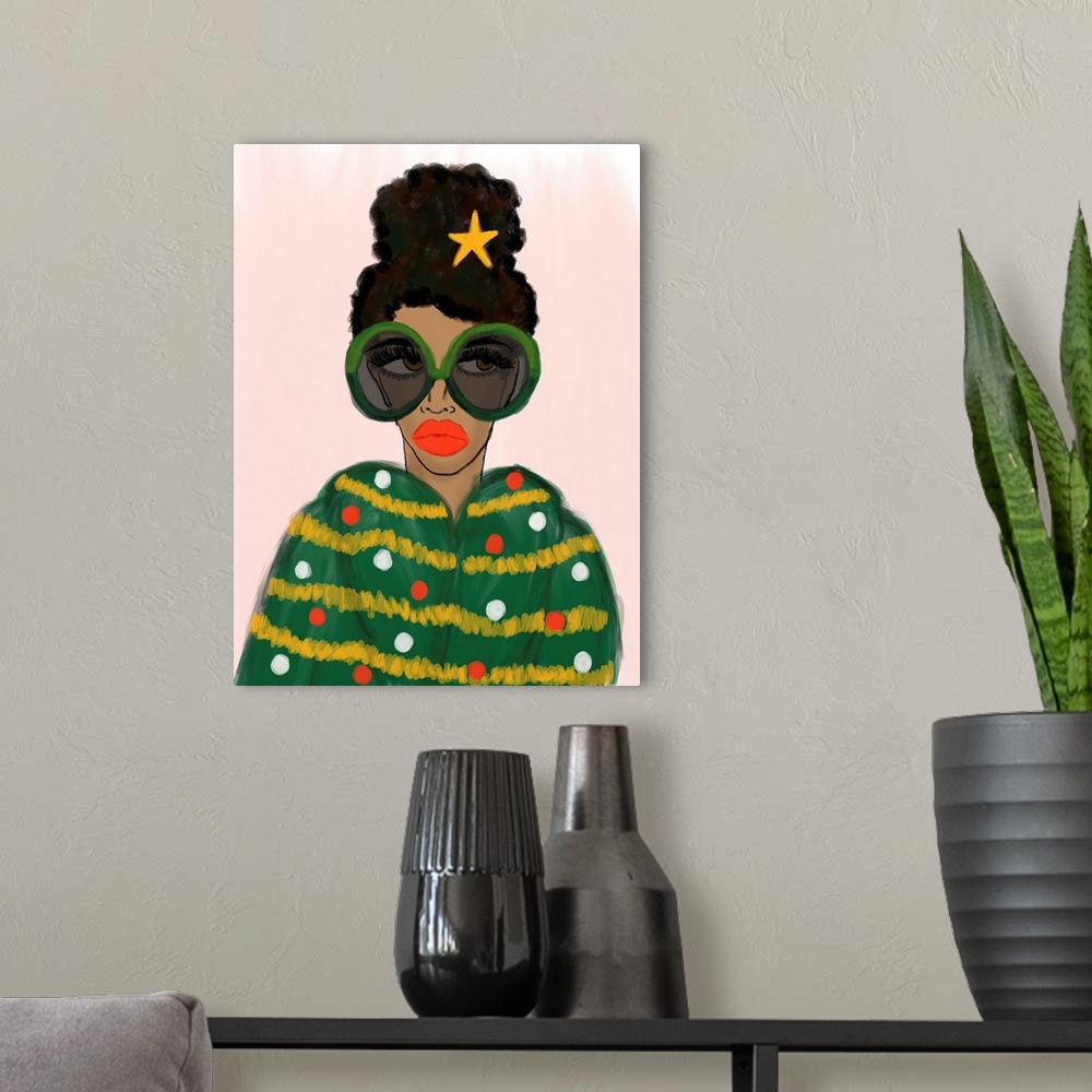 A modern room featuring Christmas Girl