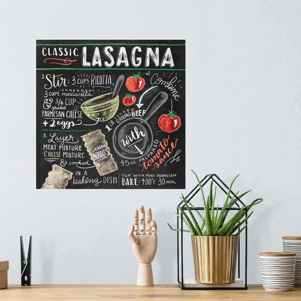 A bohemian room featuring Classic Lasagna