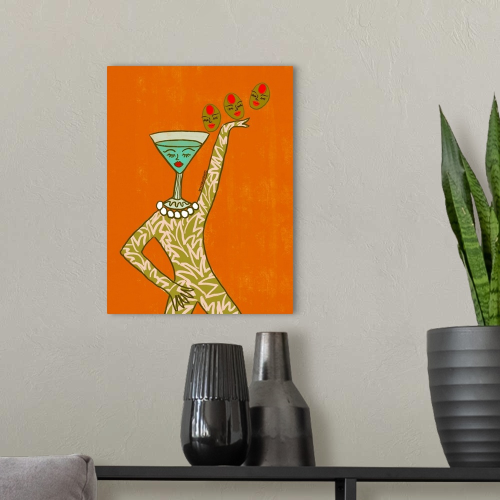A modern room featuring Cocktail Babe With Olives