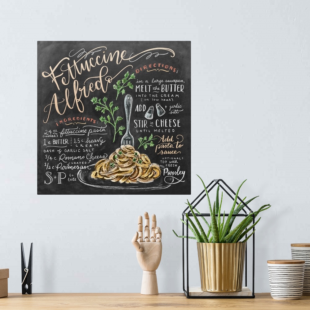 A bohemian room featuring Cooking With Love Fettuccine Alfredo