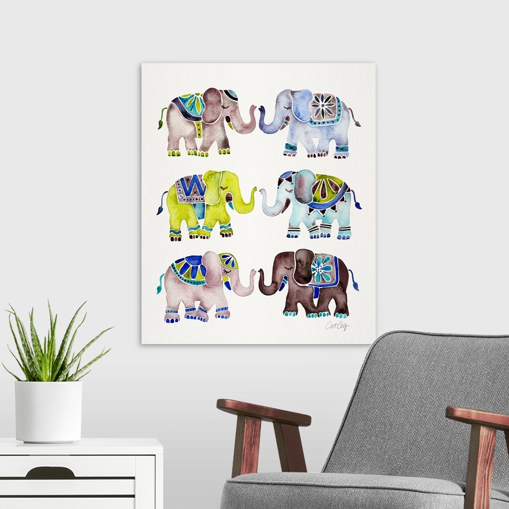 A modern room featuring Cool Elephants