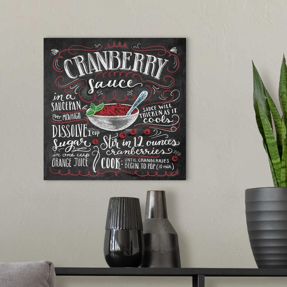 A modern room featuring Cranberry Sauce