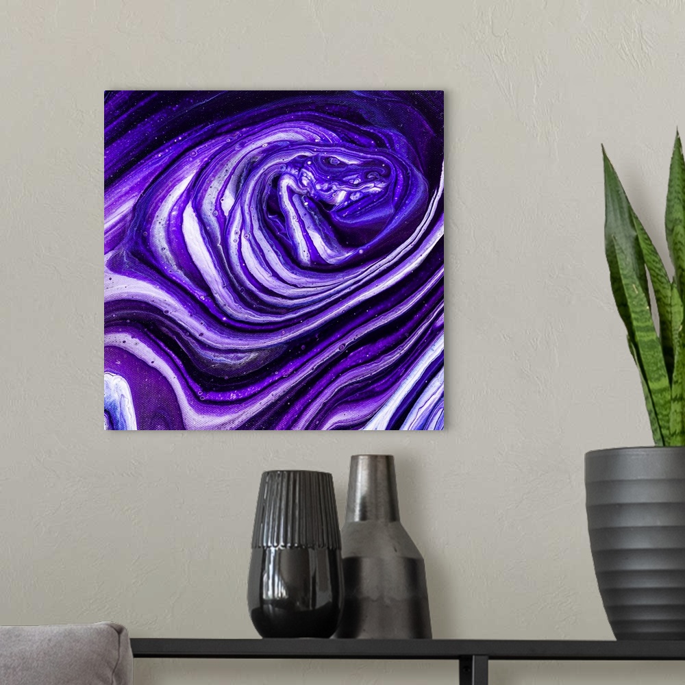 A modern room featuring Dark Purple Abstract 66