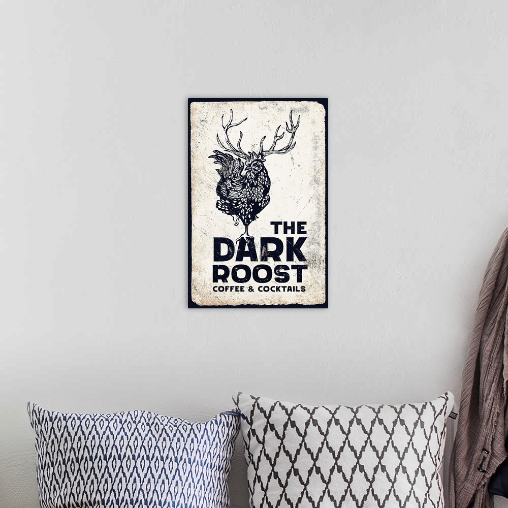 A bohemian room featuring Dark Rooster Midnight