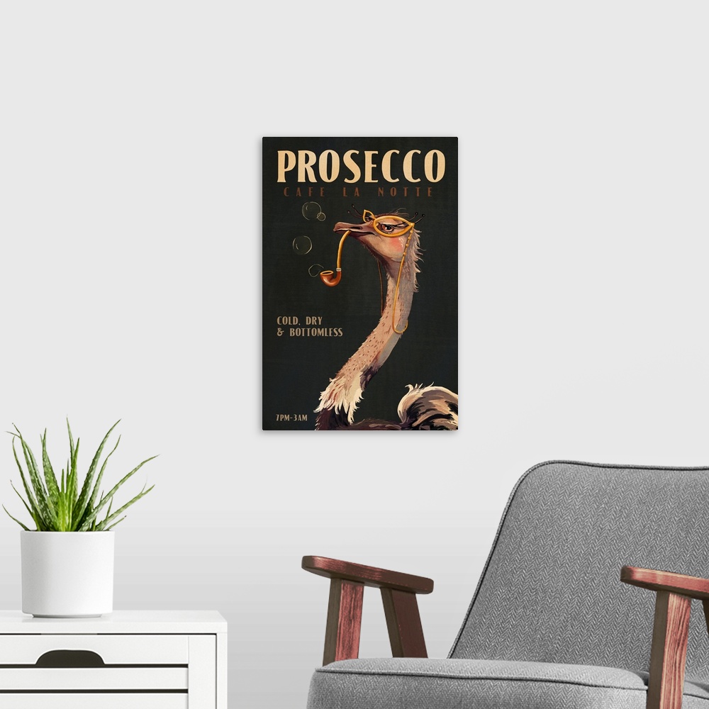 A modern room featuring Deco Prosecco Ostrich