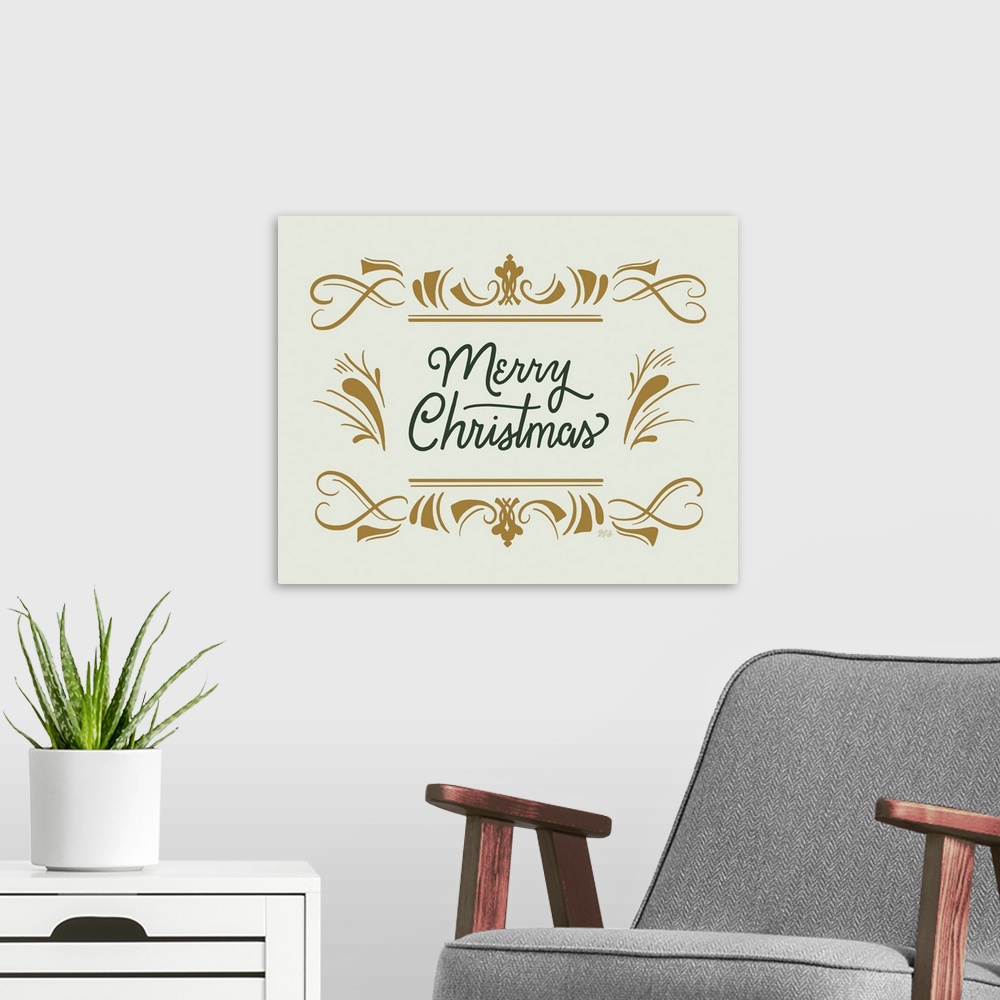 A modern room featuring Elegant Merry Christmas