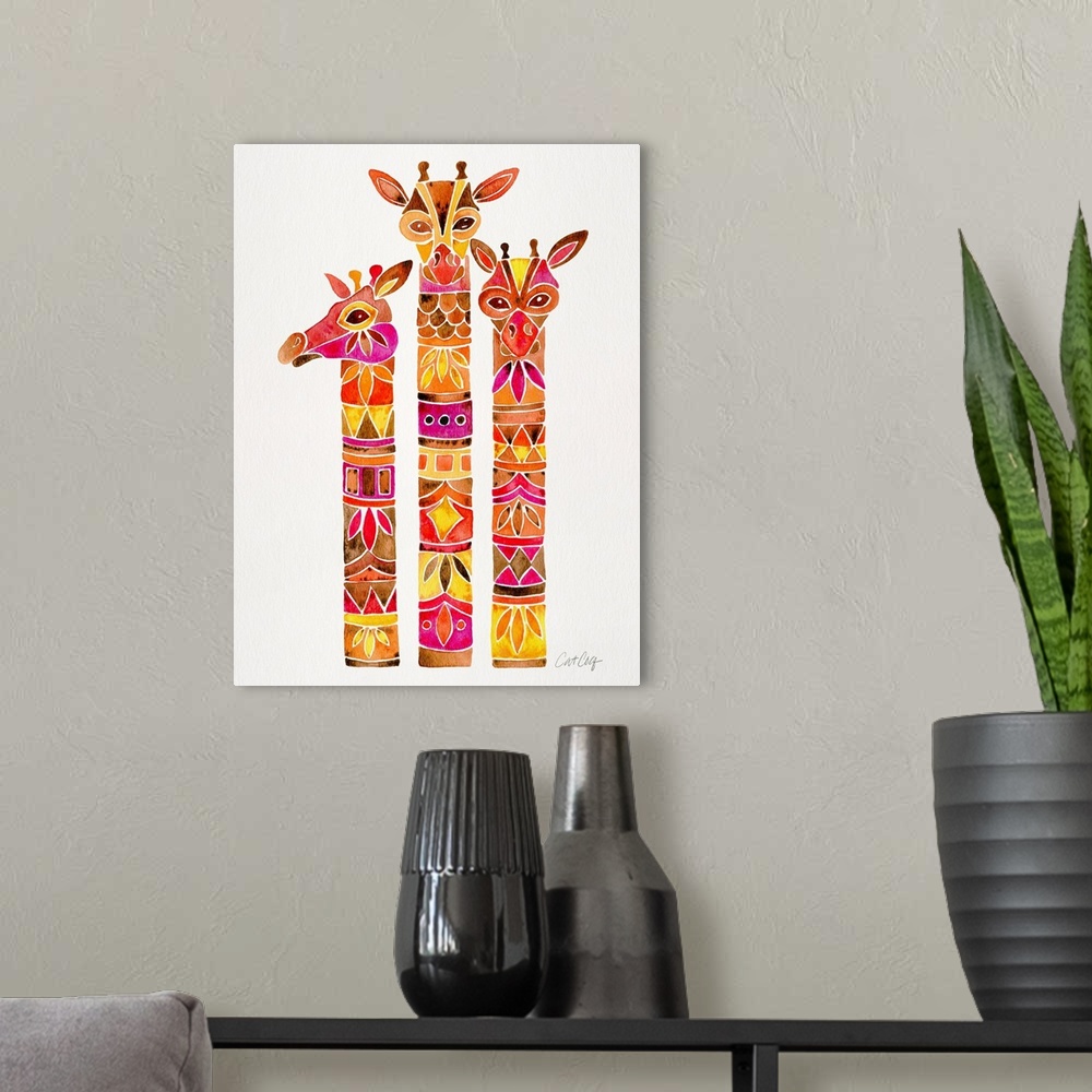 A modern room featuring Fiery Giraffes
