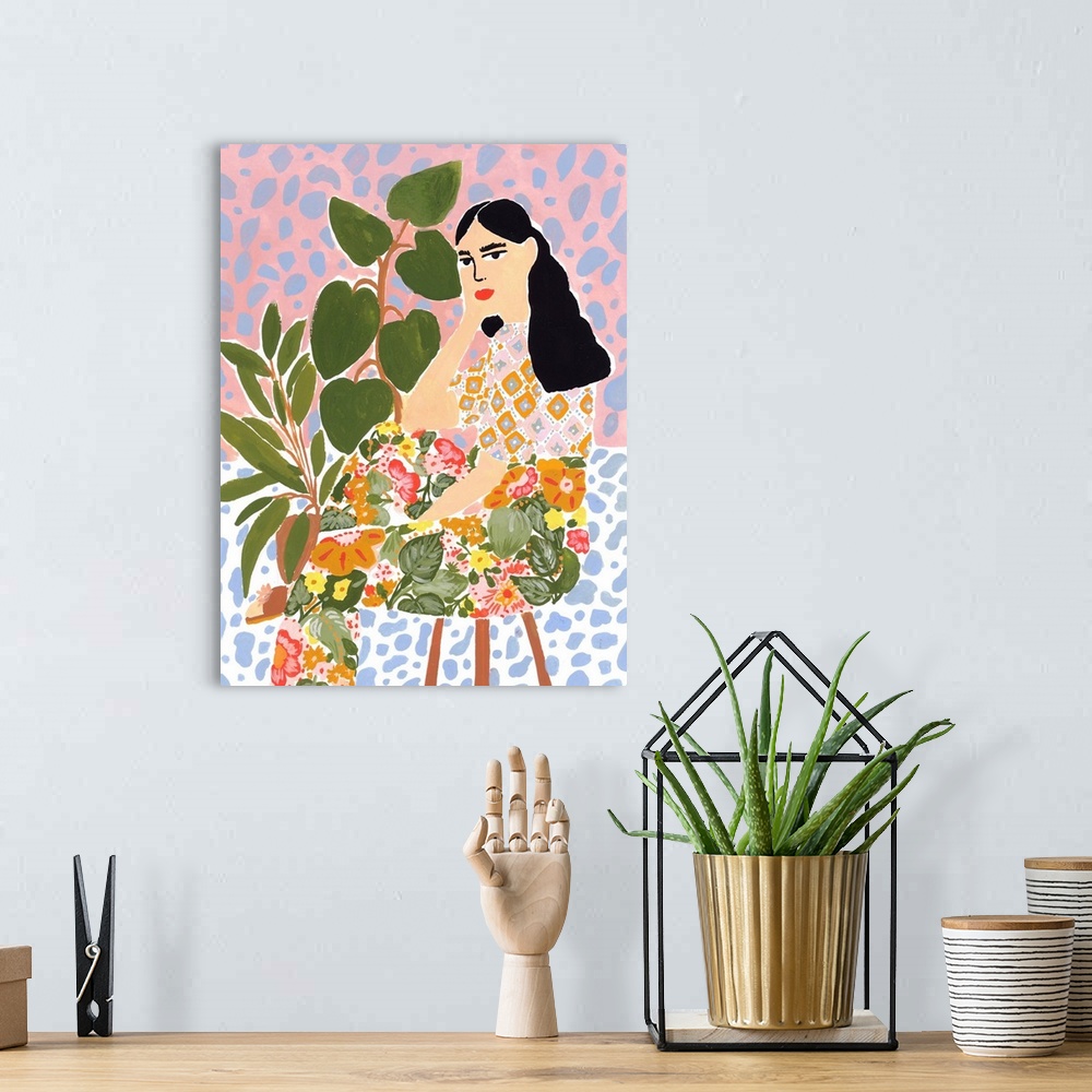 A bohemian room featuring Floral Lady
