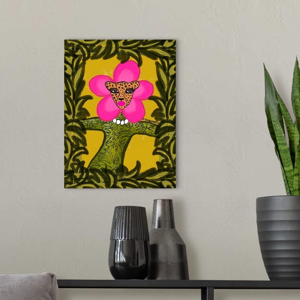 A modern room featuring Flower Girl Cheetah