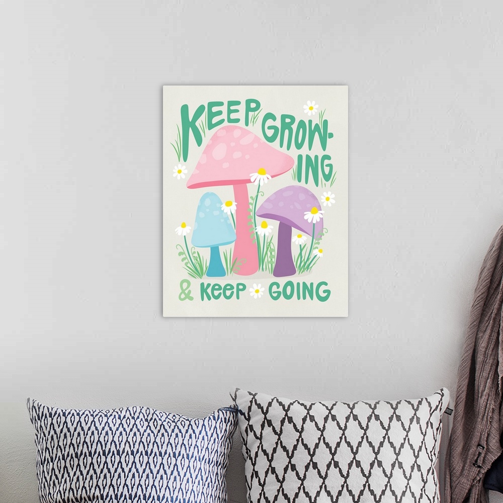 A bohemian room featuring Good Vibes - Keep Growing