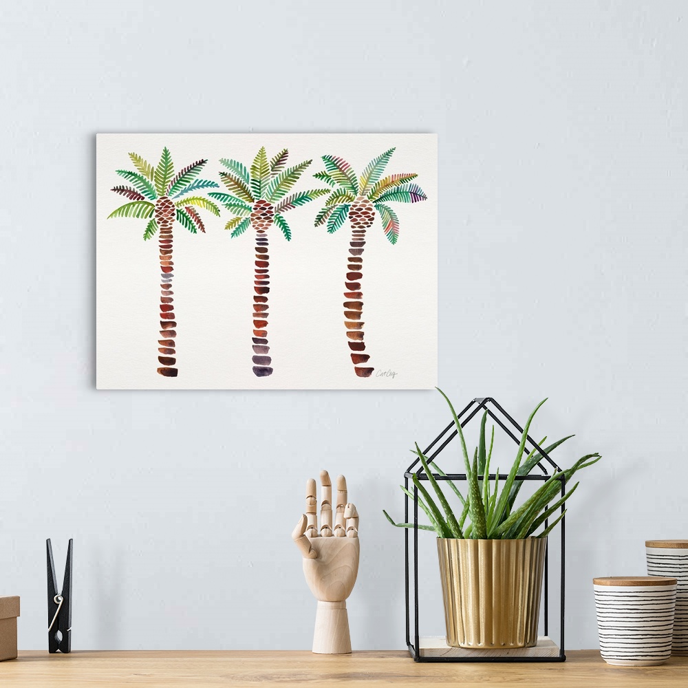 A bohemian room featuring Green Mediterranean Palm Tree