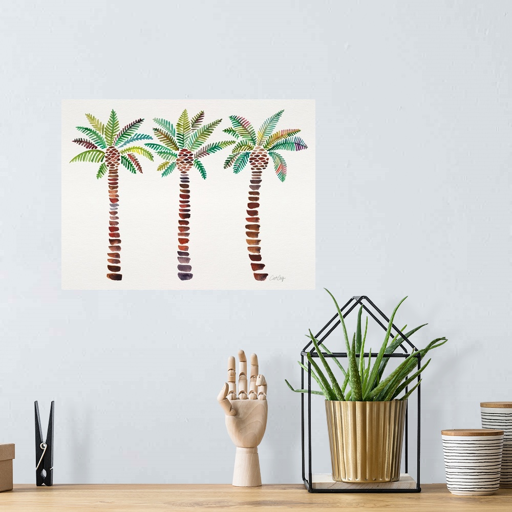 A bohemian room featuring Green Mediterranean Palm Tree