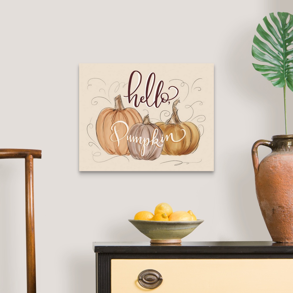 A traditional room featuring Hello Pumpkin Card