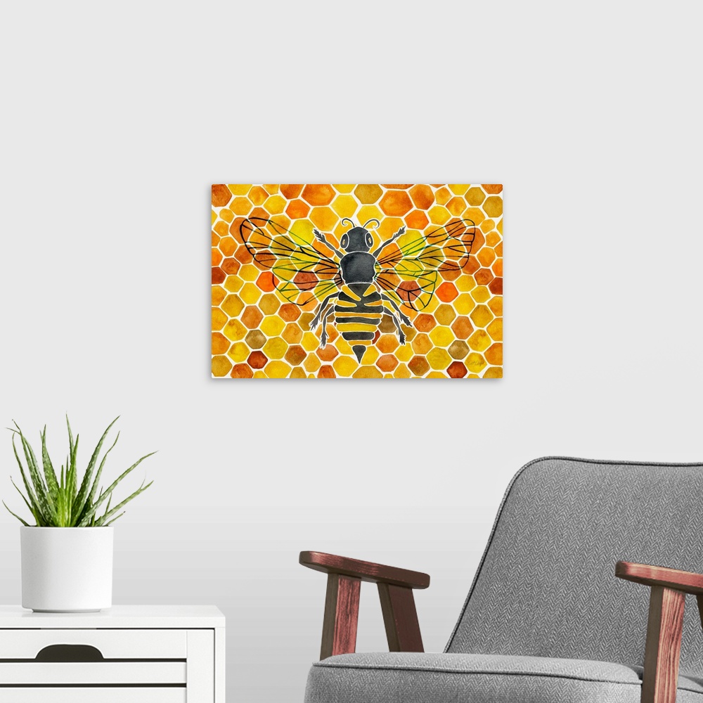 A modern room featuring Honey Comb