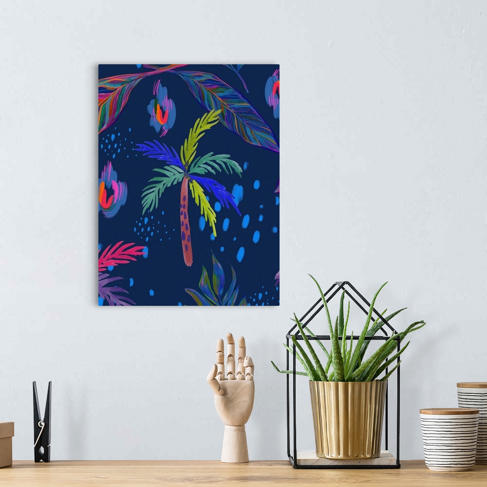 A bohemian room featuring Hyper Nature 1 Palm Tree