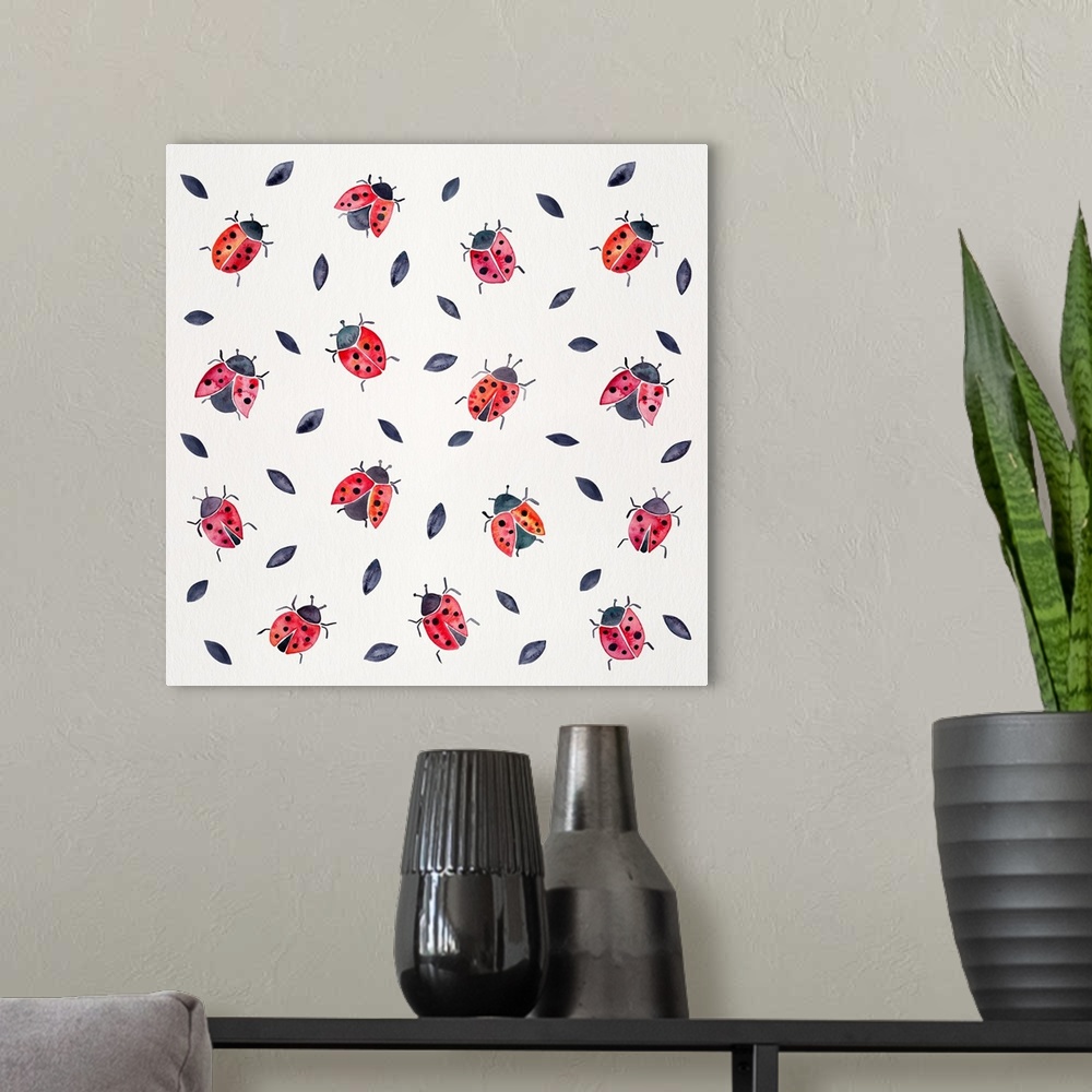 A modern room featuring Lady Bugs