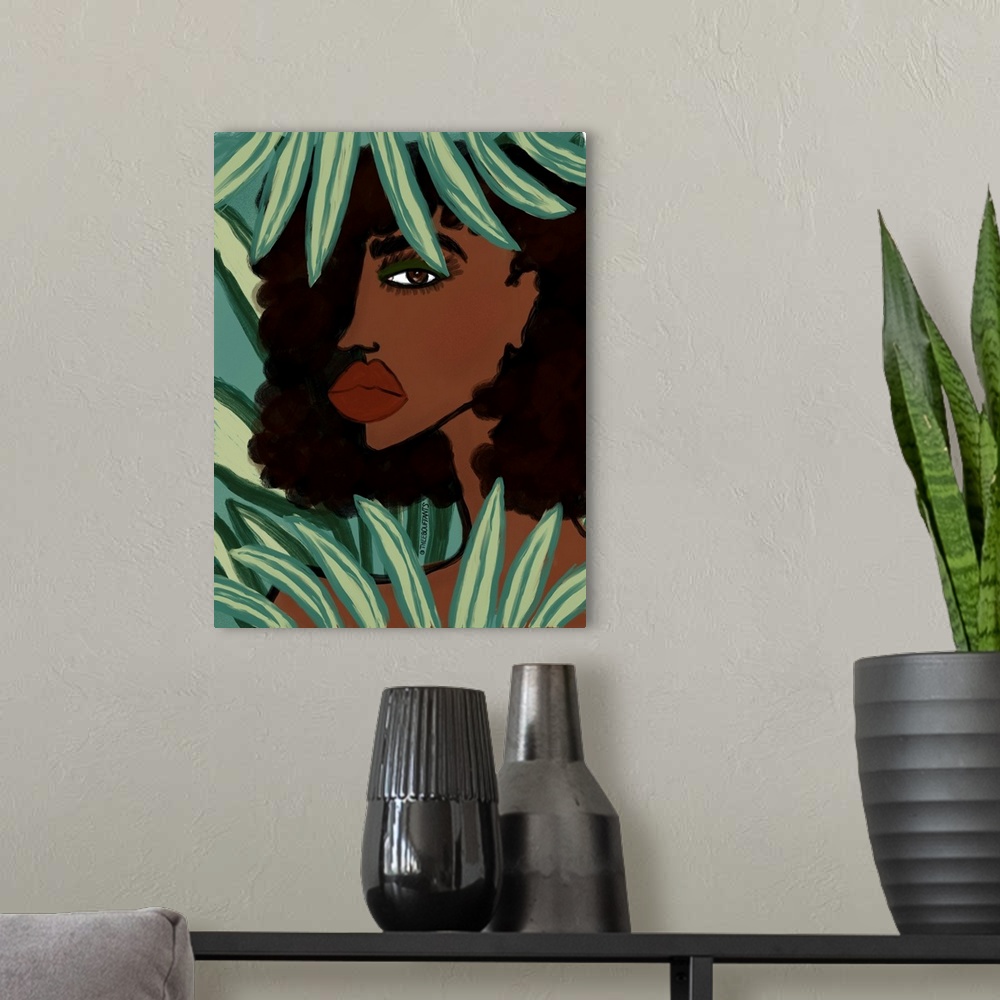 A modern room featuring Lady In The Jungle