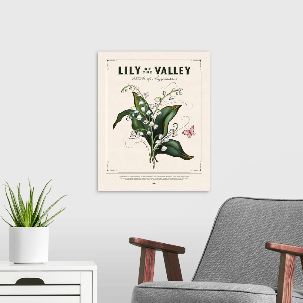 A modern room featuring Language Of Flowers - Lily Of The Valley