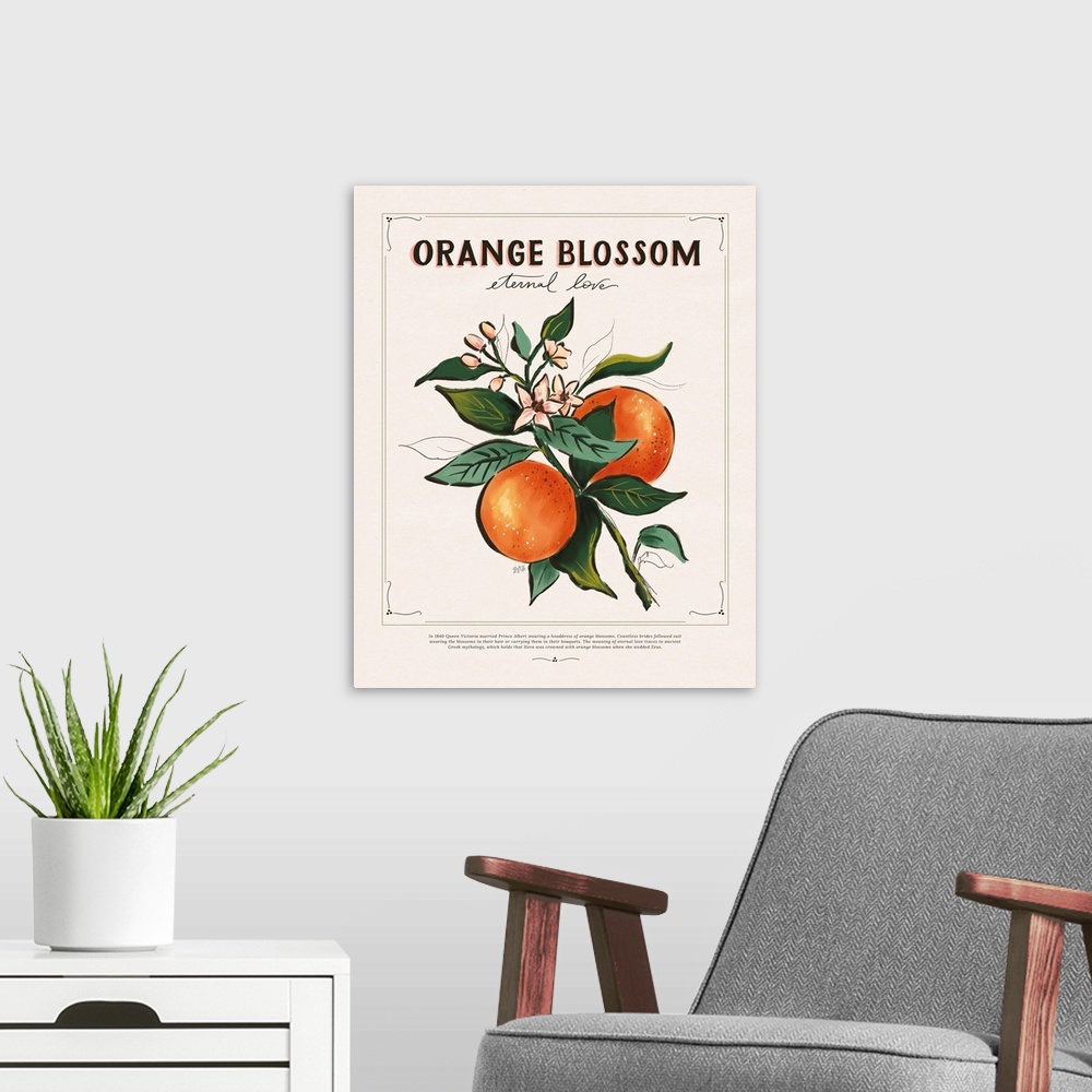 A modern room featuring Language Of Flowers - Orange Blossom