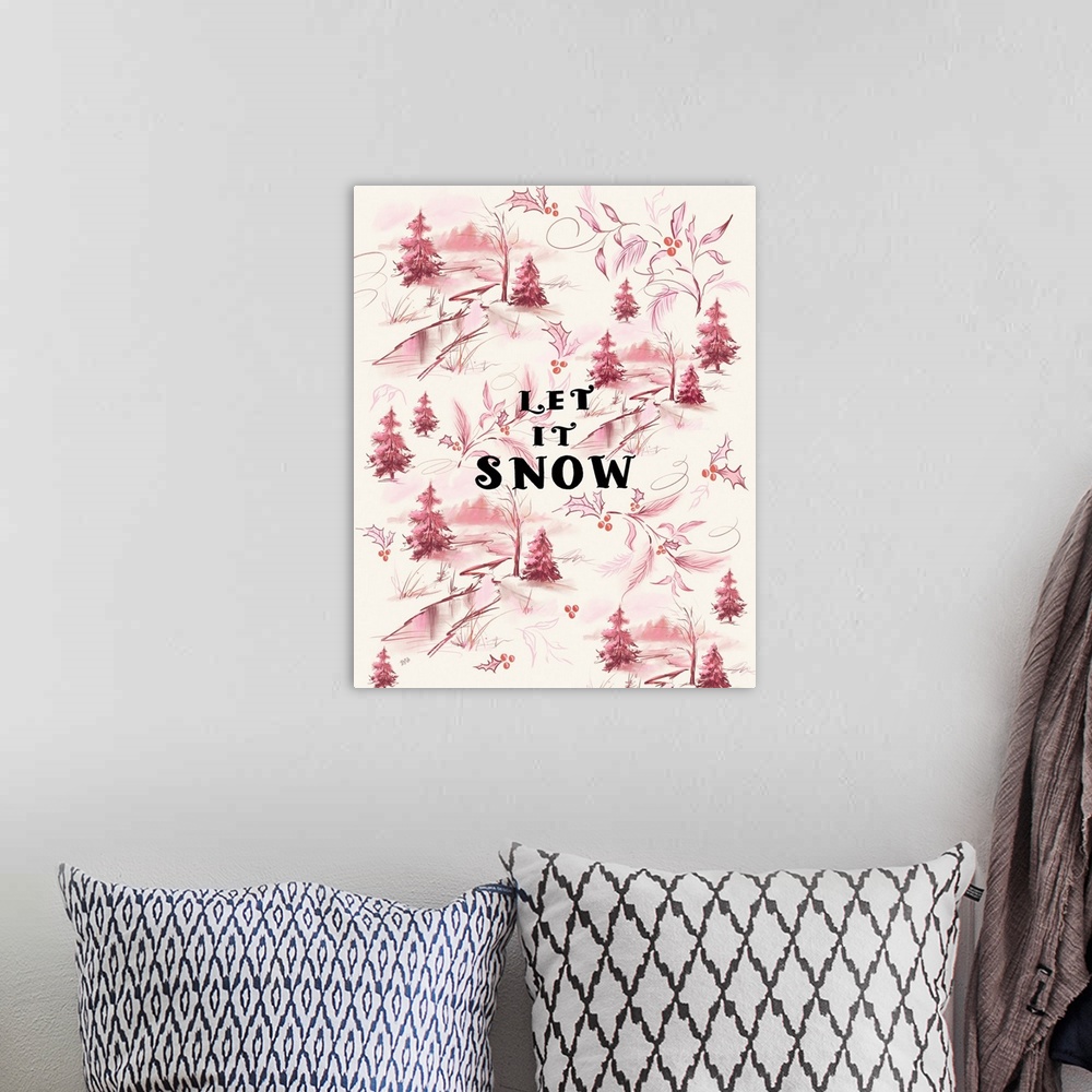 A bohemian room featuring Let It Snow Toile