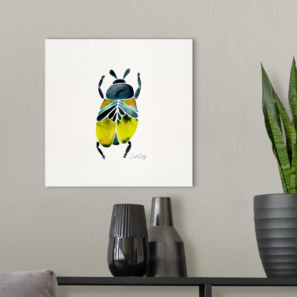 A modern room featuring Lime Turquoise Beetle Collection Beetle 1