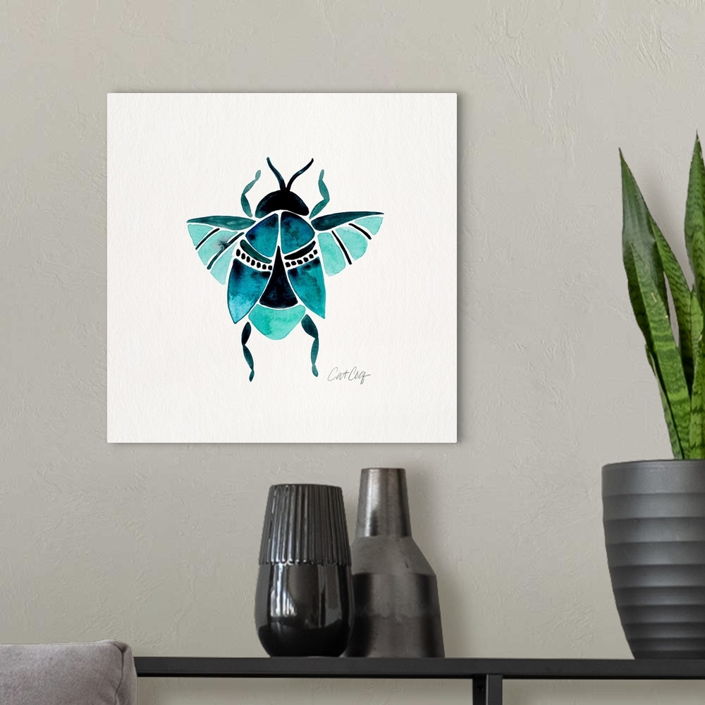 A modern room featuring Lime Turquoise Beetle Collection Beetle 2