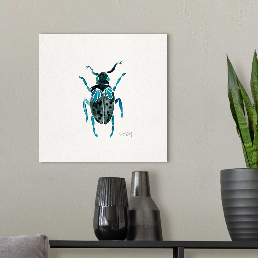 A modern room featuring Lime Turquoise Beetle Collection Beetle 3