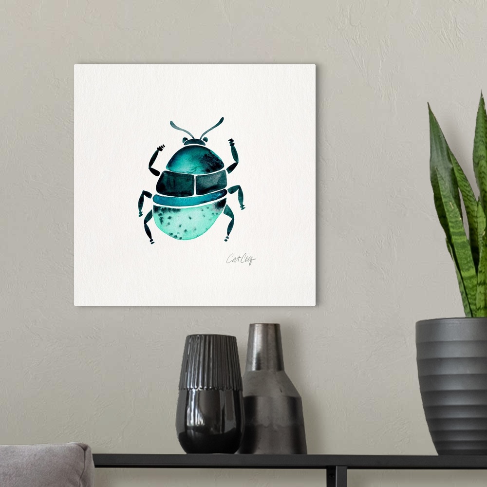 A modern room featuring Lime Turquoise Beetle Collection Beetle 4