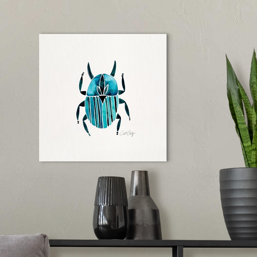 A modern room featuring Lime Turquoise Beetle Collection Beetle 6