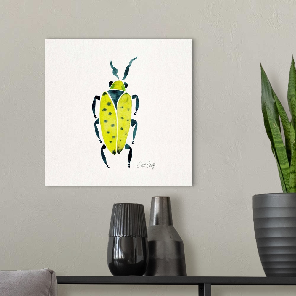 A modern room featuring Lime Turquoise Beetle Collection Beetle 7