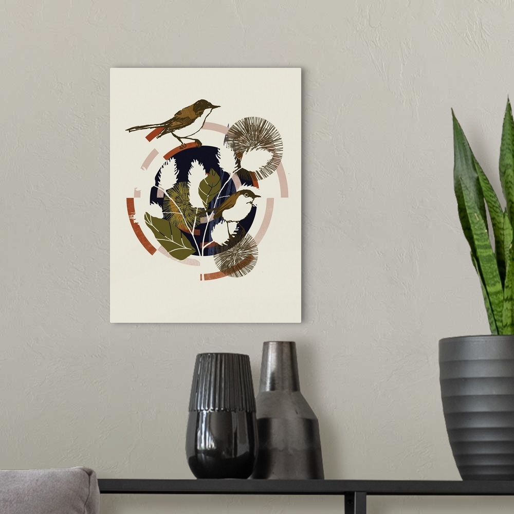 A modern room featuring Midwest Balance Birds