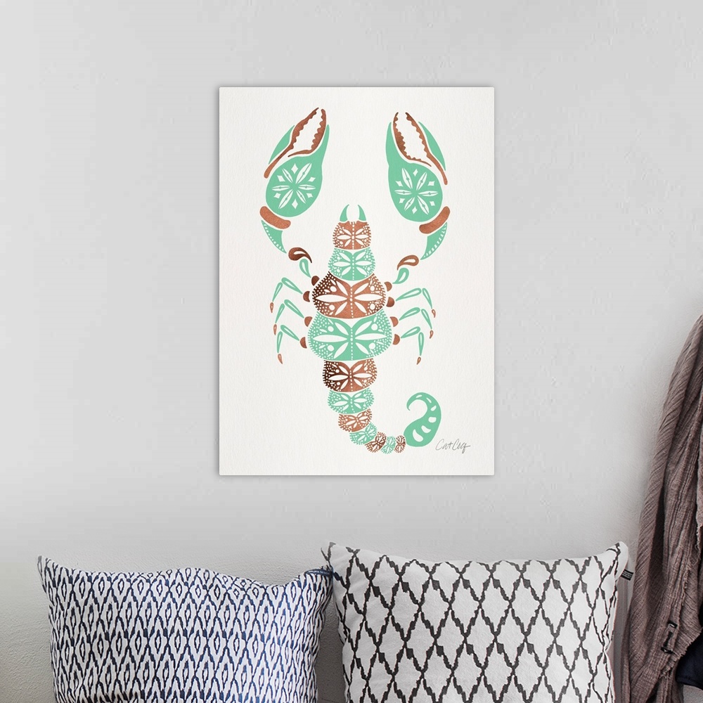 A bohemian room featuring Mint Rose Gold Scorpion